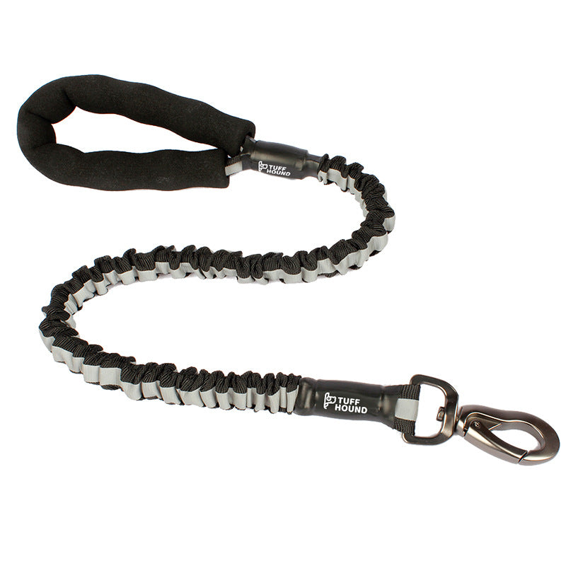 KFX-3096509 High Elastic Pet Leash for Dogs - Suitable for 10-60kg, Black/Red, Reflective Nylon Design