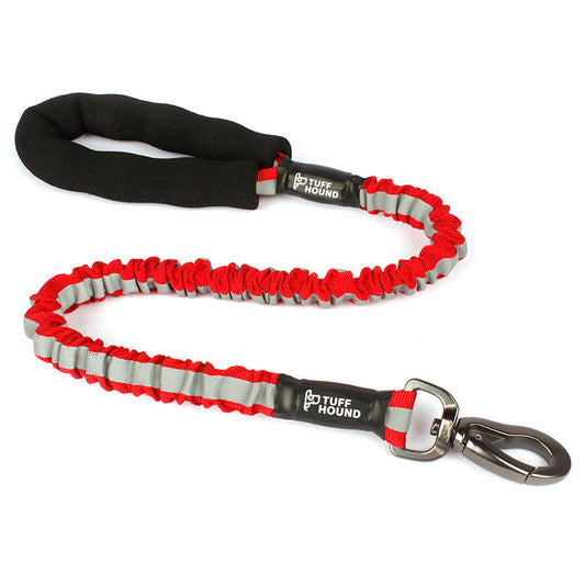 KFX-3096509 High Elastic Pet Leash for Dogs - Suitable for 10-60kg, Black/Red, Reflective Nylon Design
