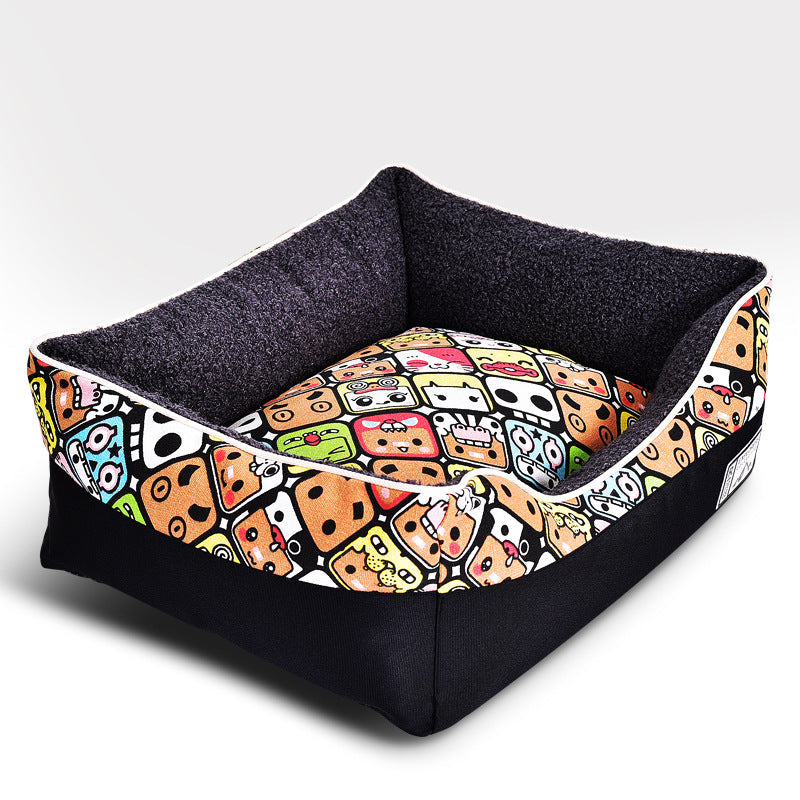 KFX-3096765 Soft and Cozy Pet Bed with Cartoon Design and Various Color Options for Small to Large Pets