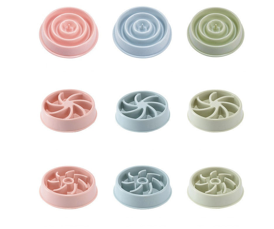 KFX-3096893 Slow Feed Bowl for Dogs and Cats - Plastic Choke Prevention Design in Various Styles and Colors