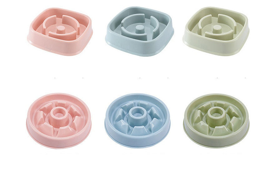 KFX-3096893 Slow Feed Bowl for Dogs and Cats - Plastic Choke Prevention Design in Various Styles and Colors