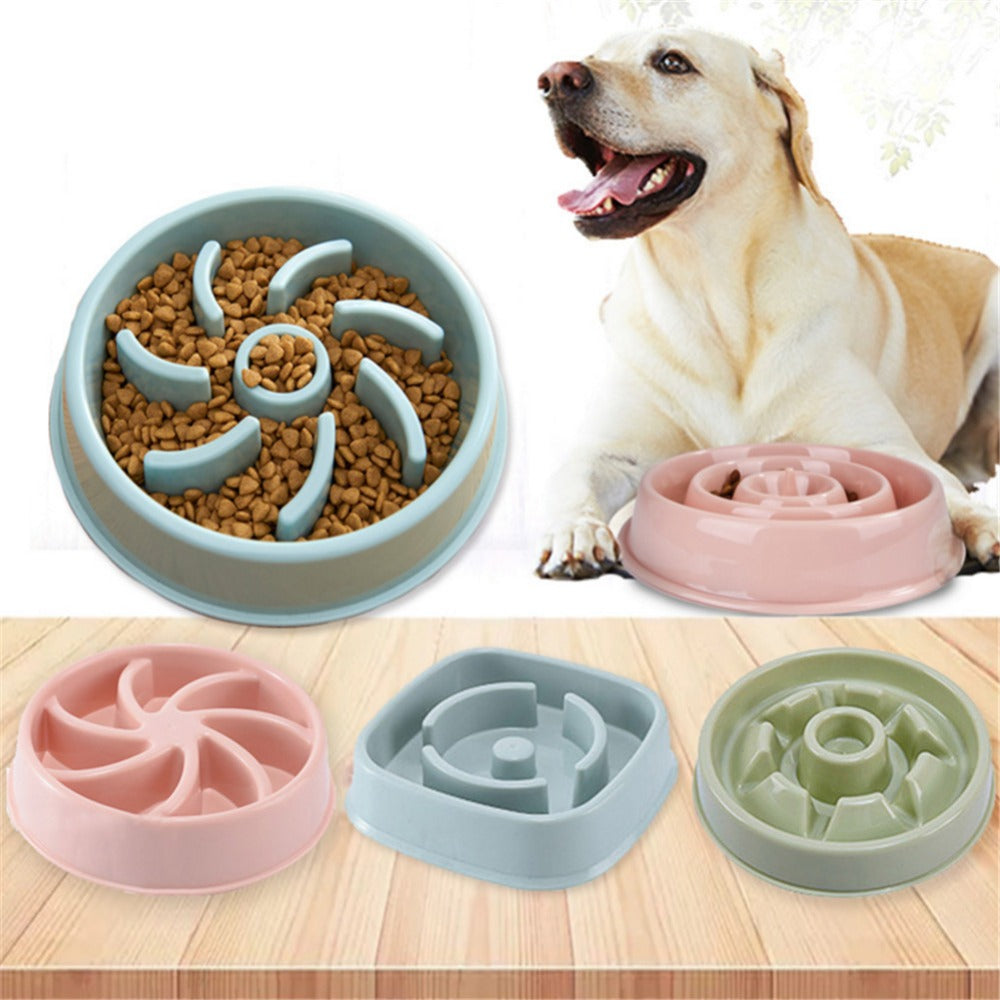 KFX-3096893 Slow Feed Bowl for Dogs and Cats - Plastic Choke Prevention Design in Various Styles and Colors