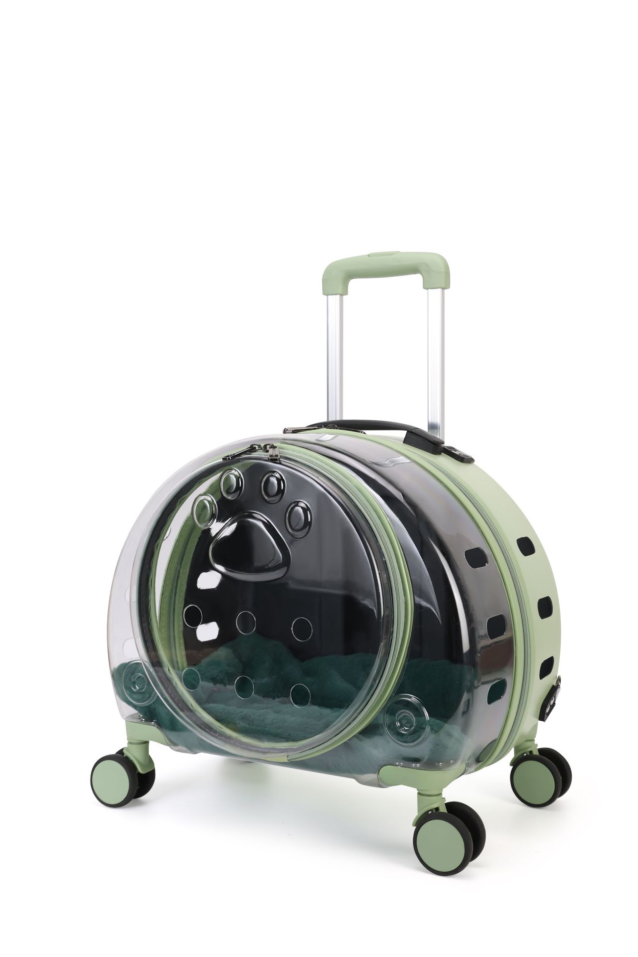 KFX-3098941 Transparent Pet Trolley Bag with Large Capacity and Universal Wheels