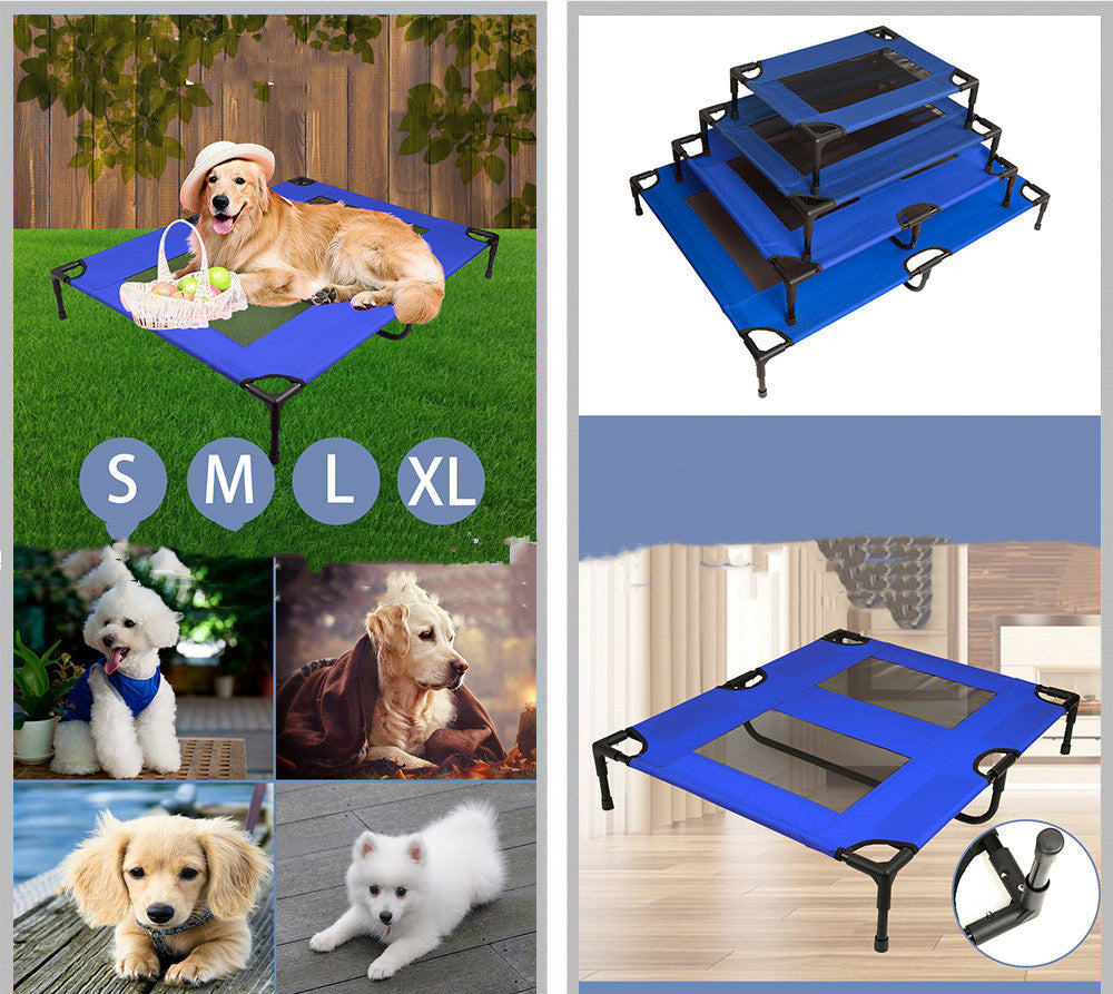 KFX-3100349 Portable Folding Pet Trampoline Bed - Durable Steel Frame with Breathable Oxford Cloth Cover