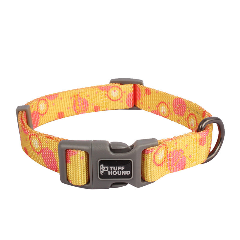 KFX-3104445 Nylon Dog Traction Collar with Letter Pattern for All Seasons, Multiple Sizes Available
