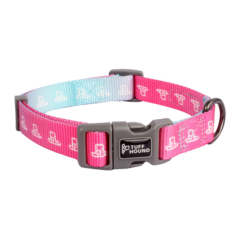 KFX-3104445 Nylon Dog Traction Collar with Letter Pattern for All Seasons, Multiple Sizes Available