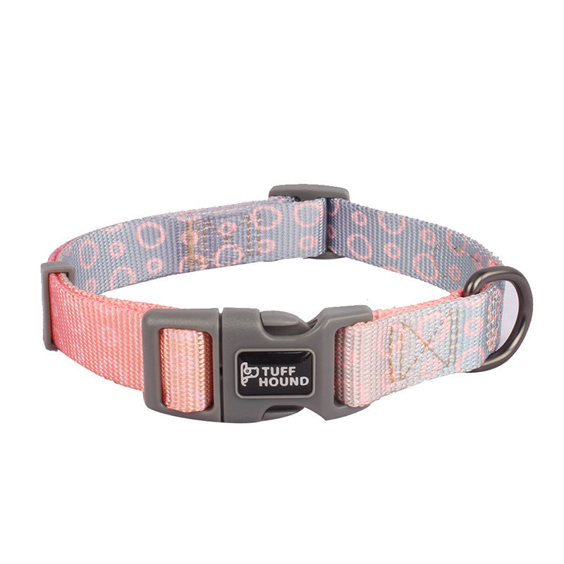 KFX-3104445 Nylon Dog Traction Collar with Letter Pattern for All Seasons, Multiple Sizes Available