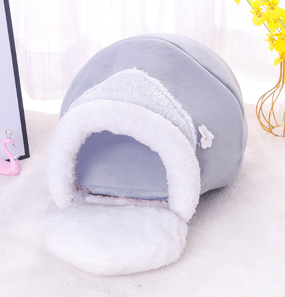 KFX-3106493 Cozy 3-in-1 Cat and Dog House with Soft Basin Shape for Ultimate Comfort