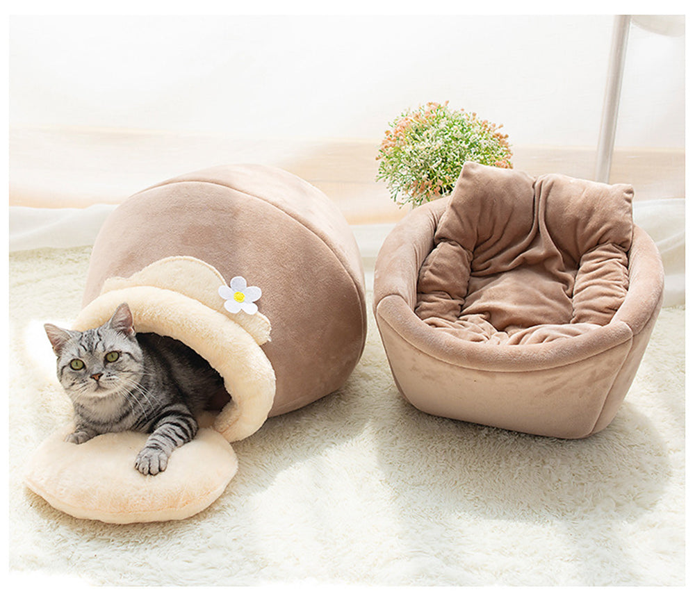 KFX-3106493 Cozy 3-in-1 Cat and Dog House with Soft Basin Shape for Ultimate Comfort