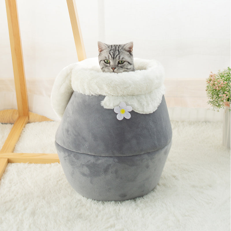 KFX-3106493 Cozy 3-in-1 Cat and Dog House with Soft Basin Shape for Ultimate Comfort