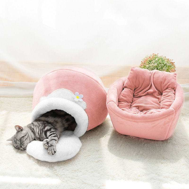 KFX-3106493 Cozy 3-in-1 Cat and Dog House with Soft Basin Shape for Ultimate Comfort