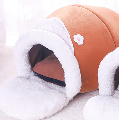 KFX-3106493 Cozy 3-in-1 Cat and Dog House with Soft Basin Shape for Ultimate Comfort
