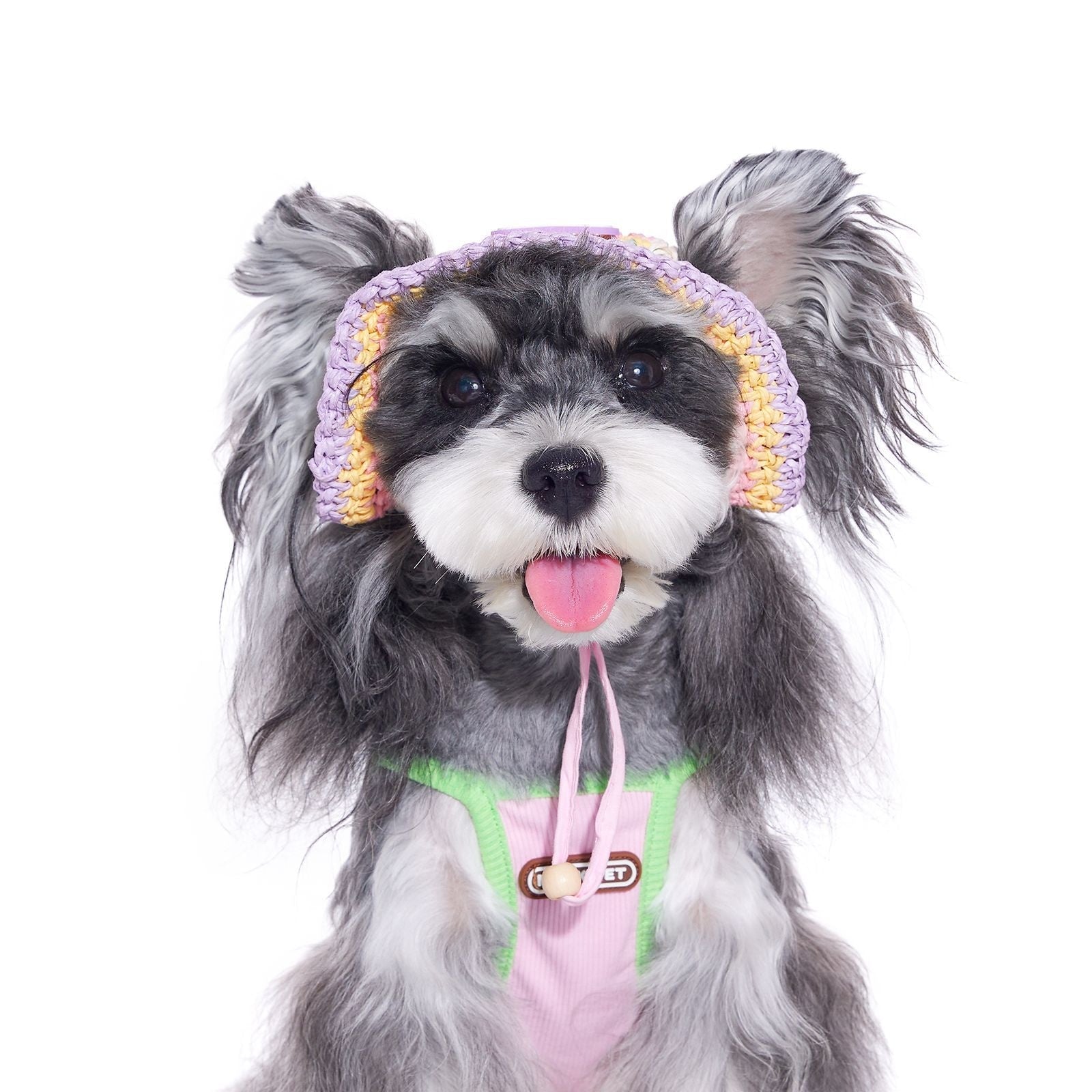 KFX-3107005 Summer Woven Sun Hat for Small Dogs - Casual Style for Yorkshire & Bichon