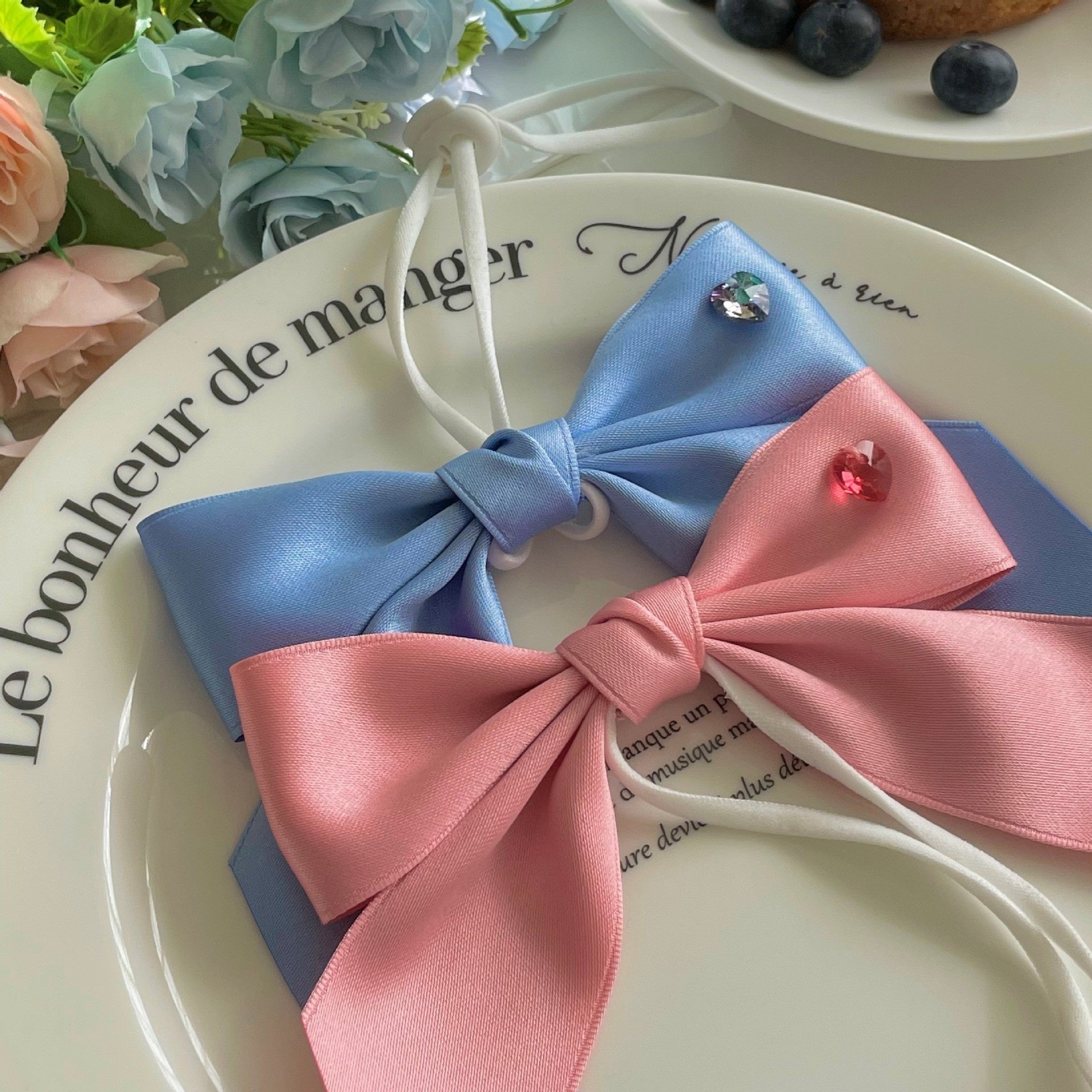 KFX-3107261 Princess Bow Tension Adjustment Pet Hair Band for Dogs - Available in Blue and Pink