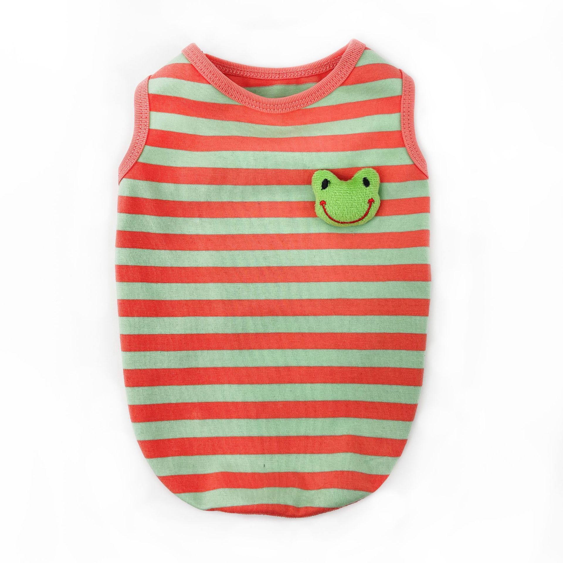 KFX-3108029 Striped Vest for Small Dogs - Black and White Panda or Light Green Frog Design