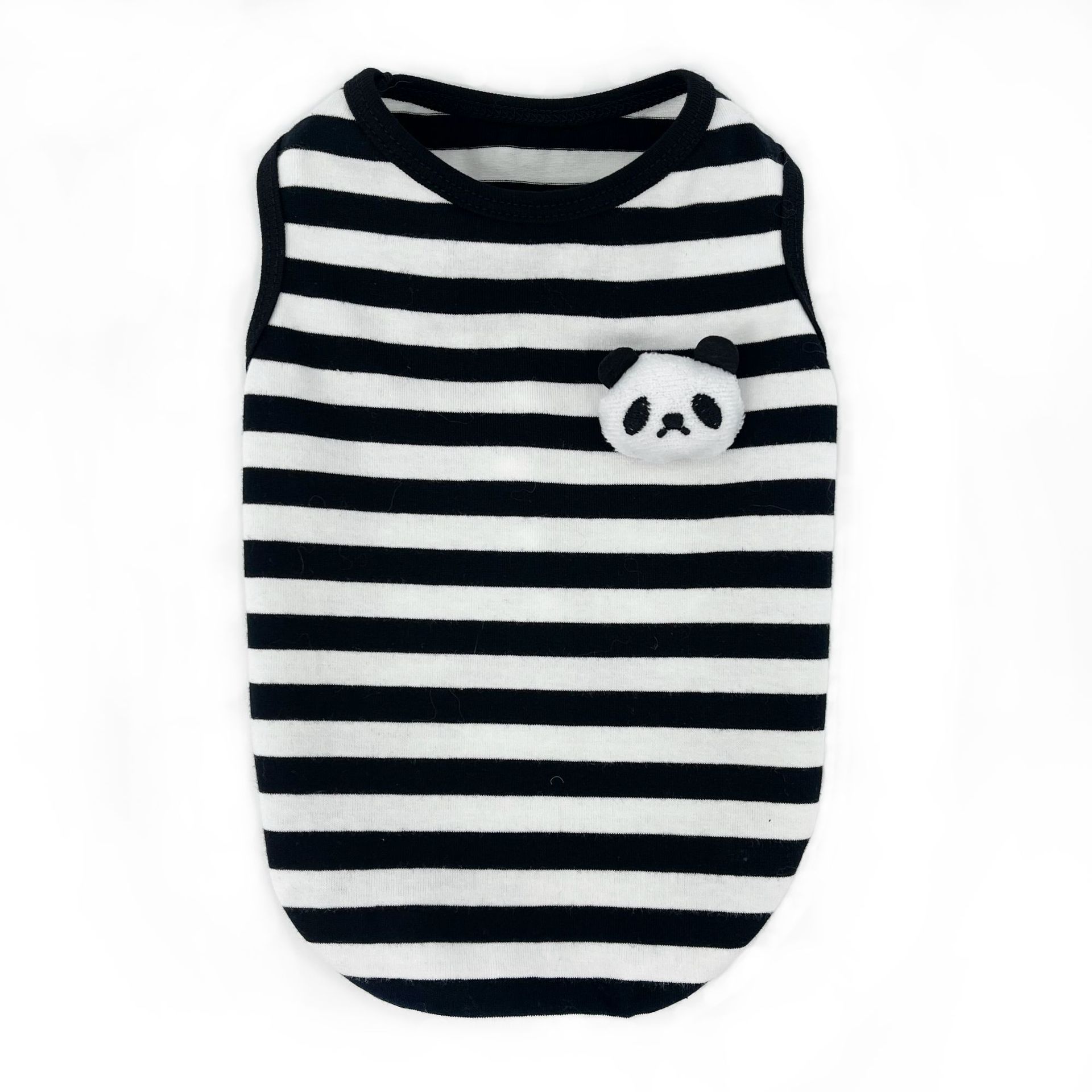 KFX-3108029 Striped Vest for Small Dogs - Black and White Panda or Light Green Frog Design
