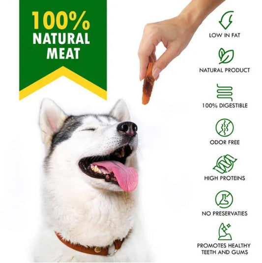 KFX-3108285 Sweet Potato & Chicken Dog Chew Treats - Grain-Free, Organic, Dried Snacks for Small & Large Dogs