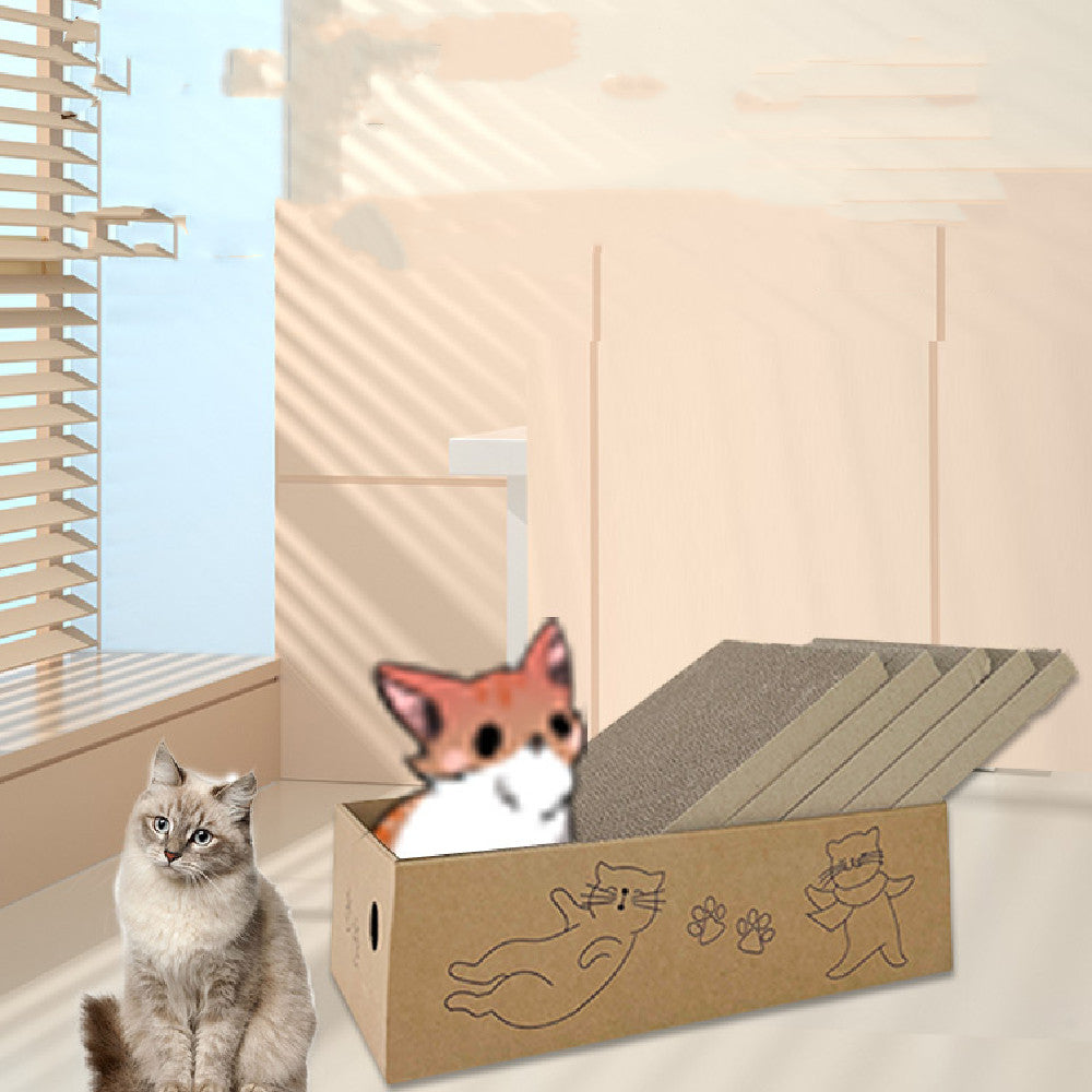 KFX-3108413 Corrugated Paper Cat Scratch Board Toy for Interactive Play - 42x23x26cm