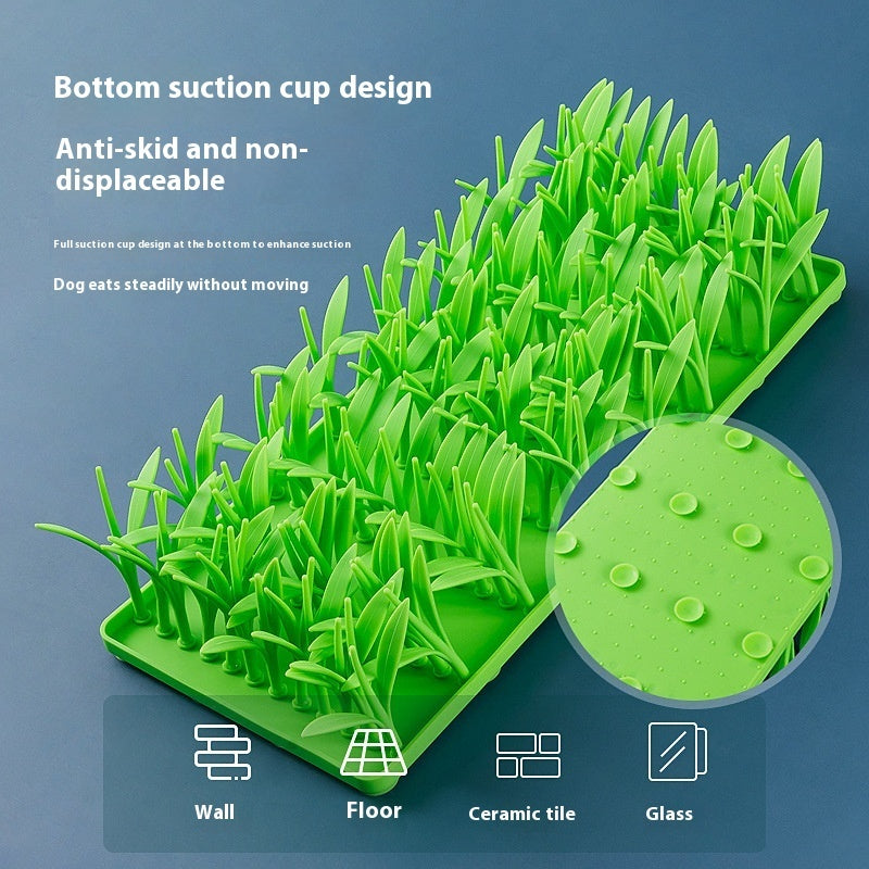 KFX-3109053 Silicone Non-Slip Pet Feeding Mat with Creative Grass Design for Dogs and Cats