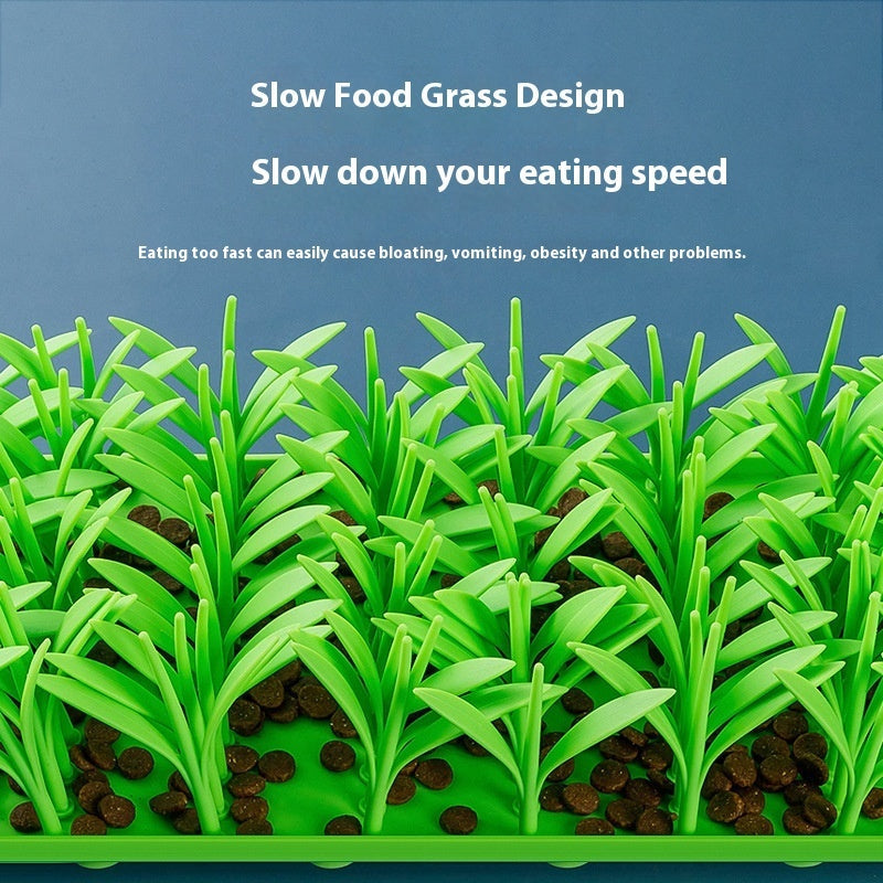 KFX-3109053 Silicone Non-Slip Pet Feeding Mat with Creative Grass Design for Dogs and Cats