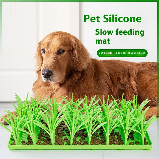 KFX-3109053 Silicone Non-Slip Pet Feeding Mat with Creative Grass Design for Dogs and Cats