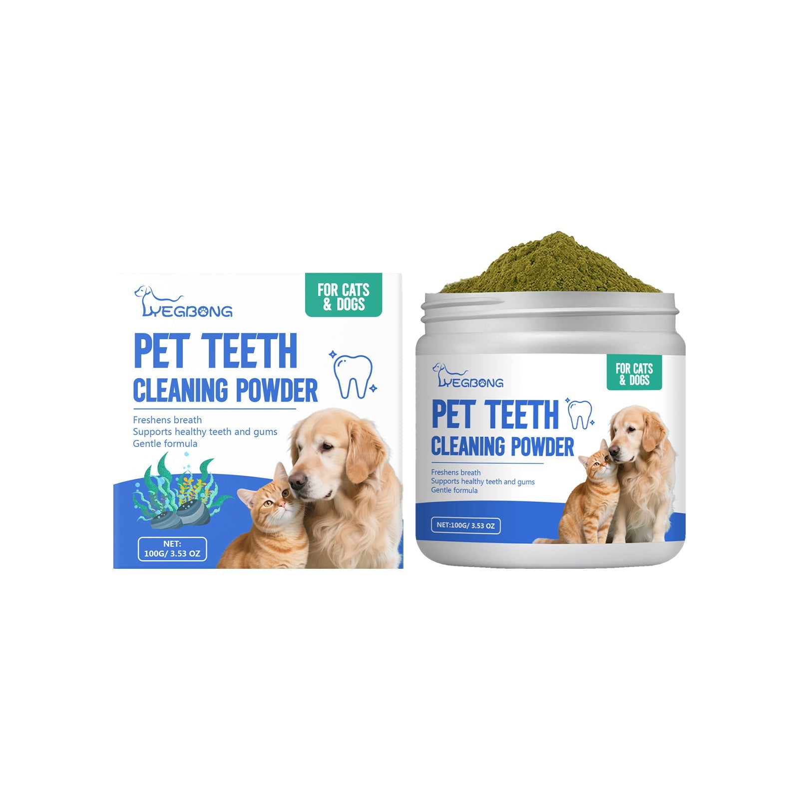 KFX-3110077 Pet Dental Cleaning Powder for Cats and Dogs - Effective Oral Care Solution