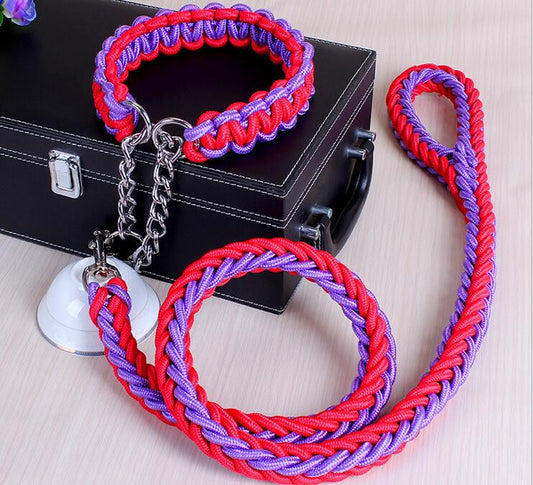 KFX-3110205 Adjustable Dog Collar and Leash Set - Multiple Sizes Available (S-XL)
