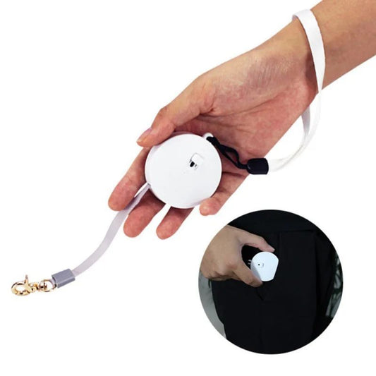 KFX-3111997 Retractable Mini Dog Leash - Portable Nylon Traction Belt for Small to Medium Pets