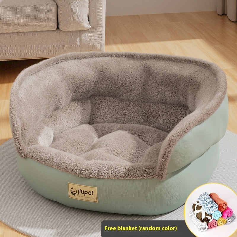 KFX-3112253 Universal Sofa Kennel for Pets - Warm Cloth Bed with Green and Gray Options