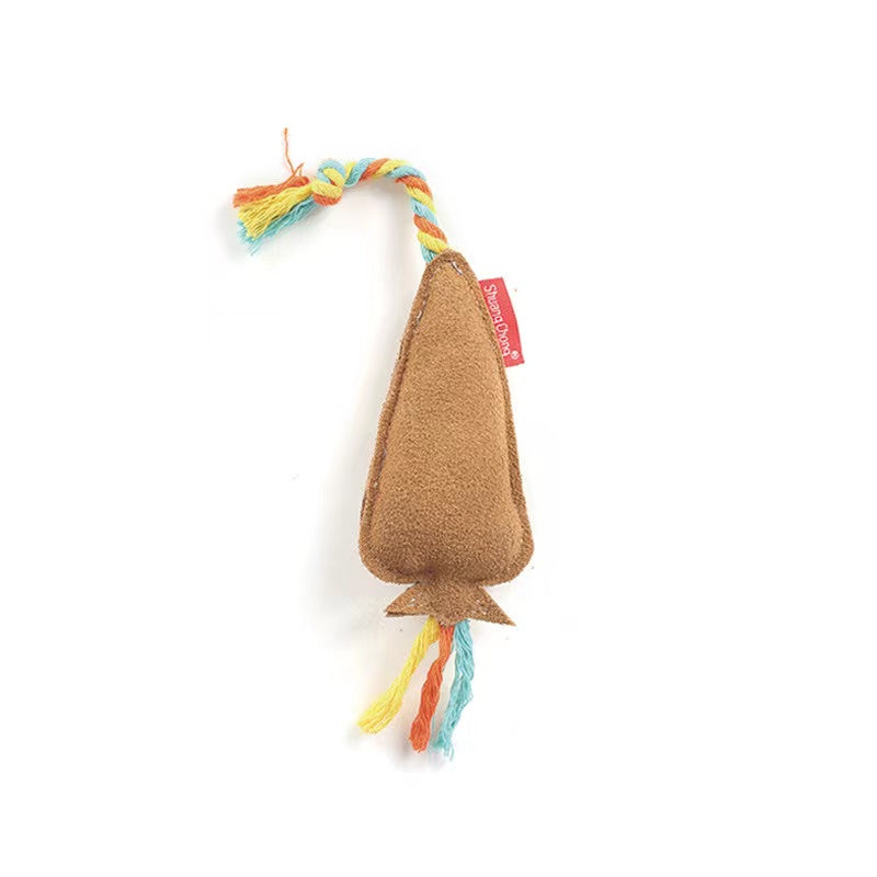 KFX-3113021 Durable Bite-Resistant Dog Chew Toys - Cowhide & Cotton, Various Shapes