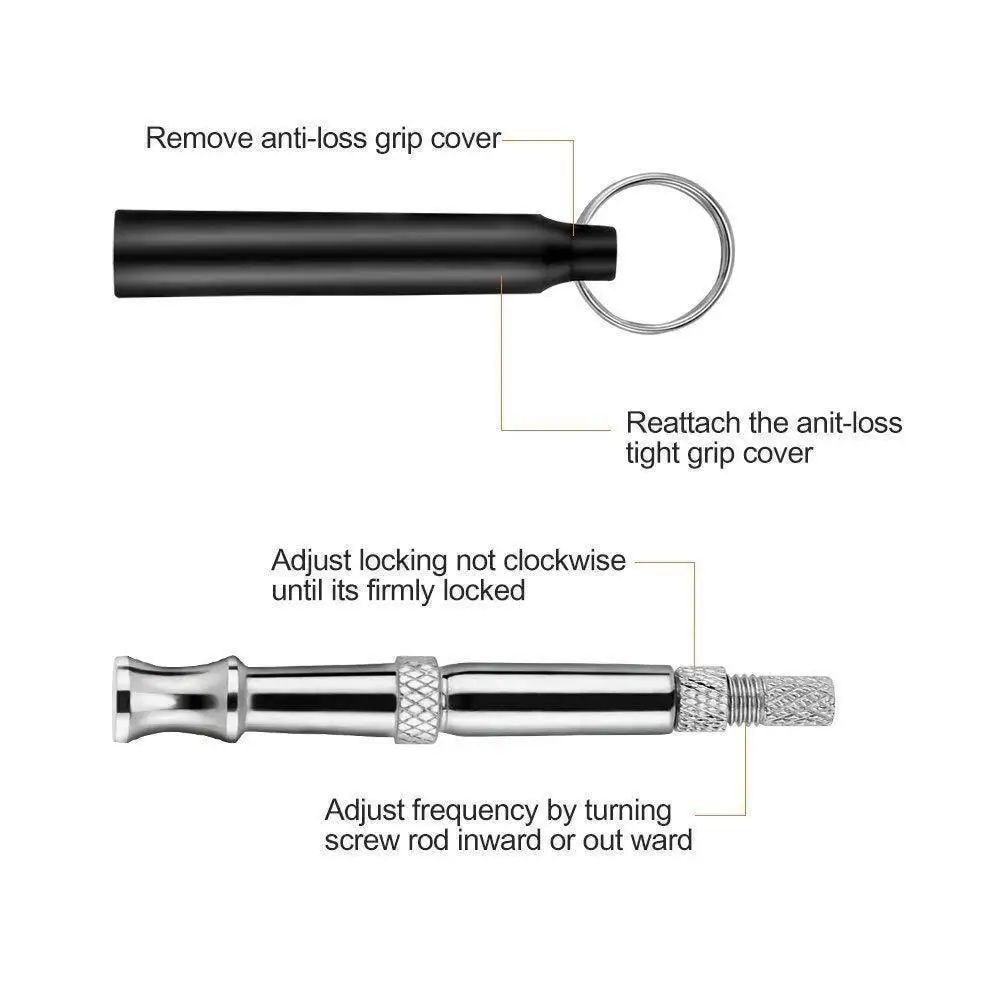 KFX-3113661 Ultrasonic Dog Training Whistle with Adjustable Keychain, Portable Copper Design