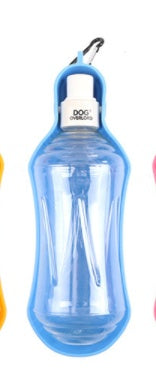 KFX-3114045 Portable Dog Water Bottle for Outdoor Travel - Plastic with Metal Buckle, 5 Color Options