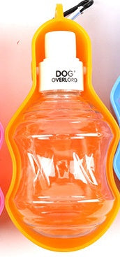 KFX-3114045 Portable Dog Water Bottle for Outdoor Travel - Plastic with Metal Buckle, 5 Color Options