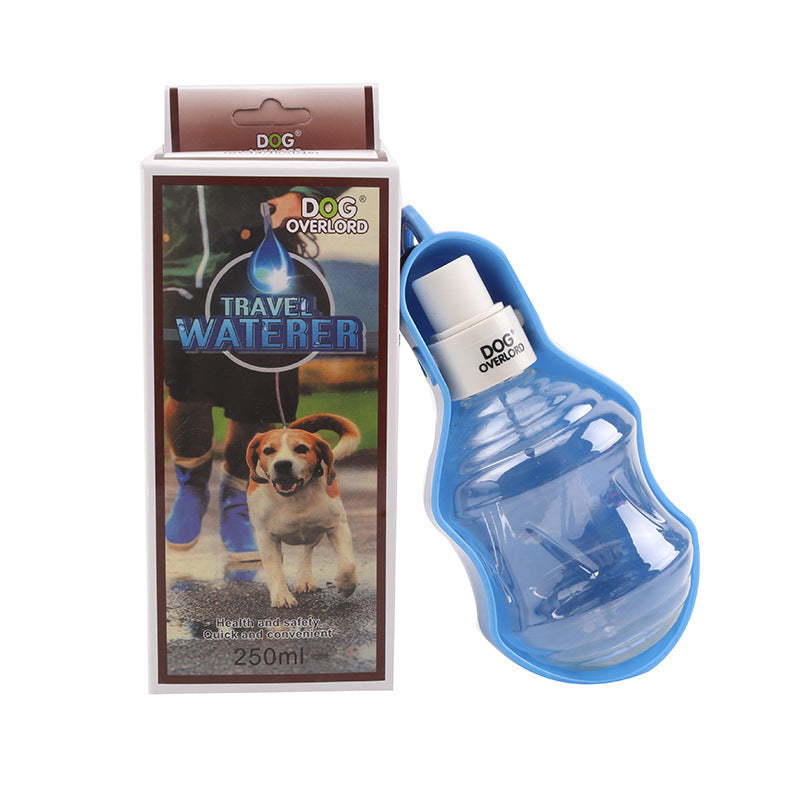 KFX-3114045 Portable Dog Water Bottle for Outdoor Travel - Plastic with Metal Buckle, 5 Color Options