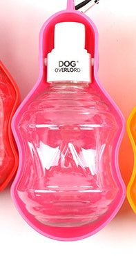 KFX-3114045 Portable Dog Water Bottle for Outdoor Travel - Plastic with Metal Buckle, 5 Color Options