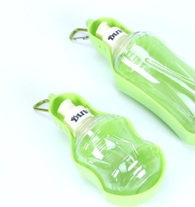 KFX-3114045 Portable Dog Water Bottle for Outdoor Travel - Plastic with Metal Buckle, 5 Color Options