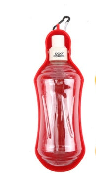 KFX-3114045 Portable Dog Water Bottle for Outdoor Travel - Plastic with Metal Buckle, 5 Color Options