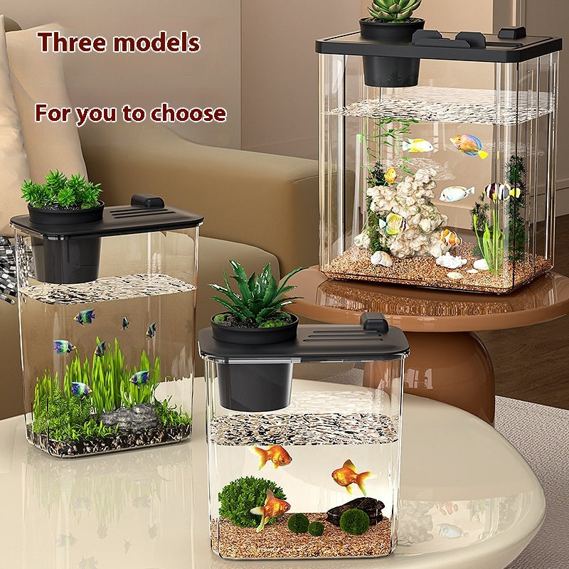 KFX-3117245 Small Plastic Desktop Fish Tank for Household Use