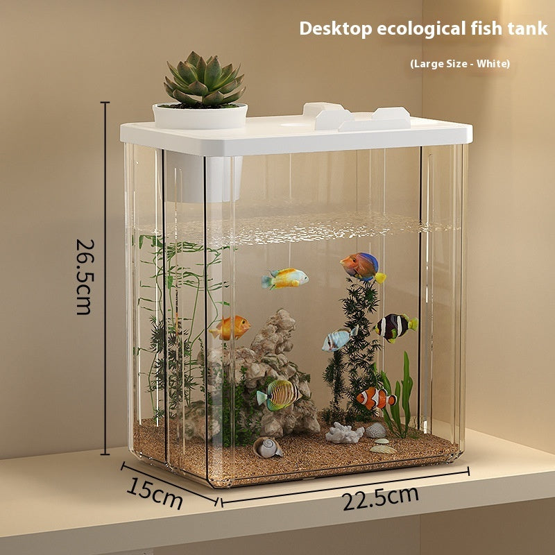 KFX-3117245 Small Plastic Desktop Fish Tank for Household Use