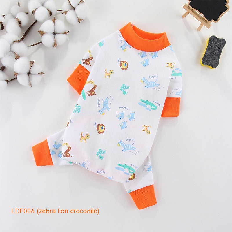 KFX-3118525 Cotton Four-Legged Pet Clothing in Various Fun Designs and Sizes