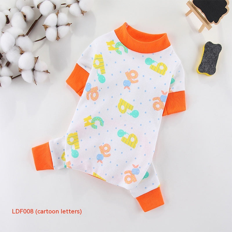 KFX-3118525 Cotton Four-Legged Pet Clothing in Various Fun Designs and Sizes