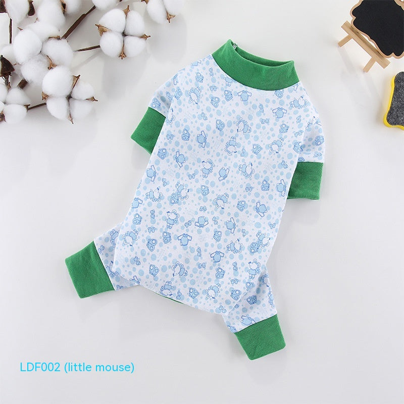 KFX-3118525 Cotton Four-Legged Pet Clothing in Various Fun Designs and Sizes