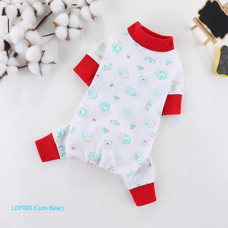 KFX-3118525 Cotton Four-Legged Pet Clothing in Various Fun Designs and Sizes