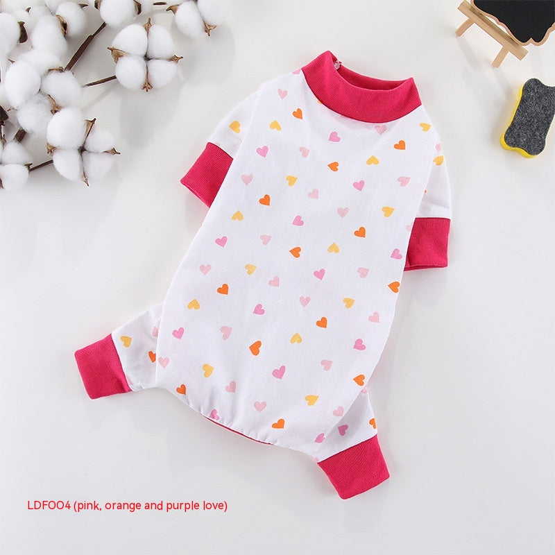 KFX-3118525 Cotton Four-Legged Pet Clothing in Various Fun Designs and Sizes