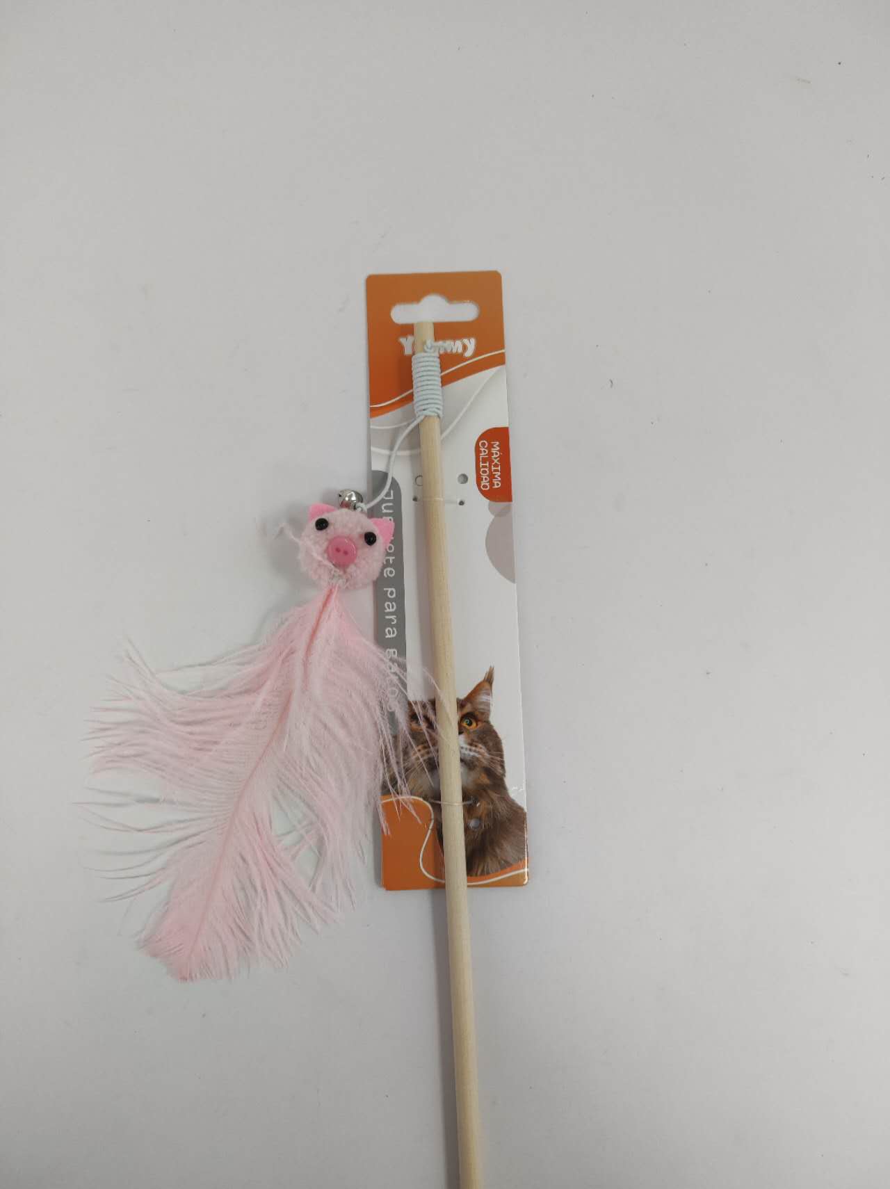 KFX-3118781 Ostrich Feather Teasing Cat Stick for Interactive Play