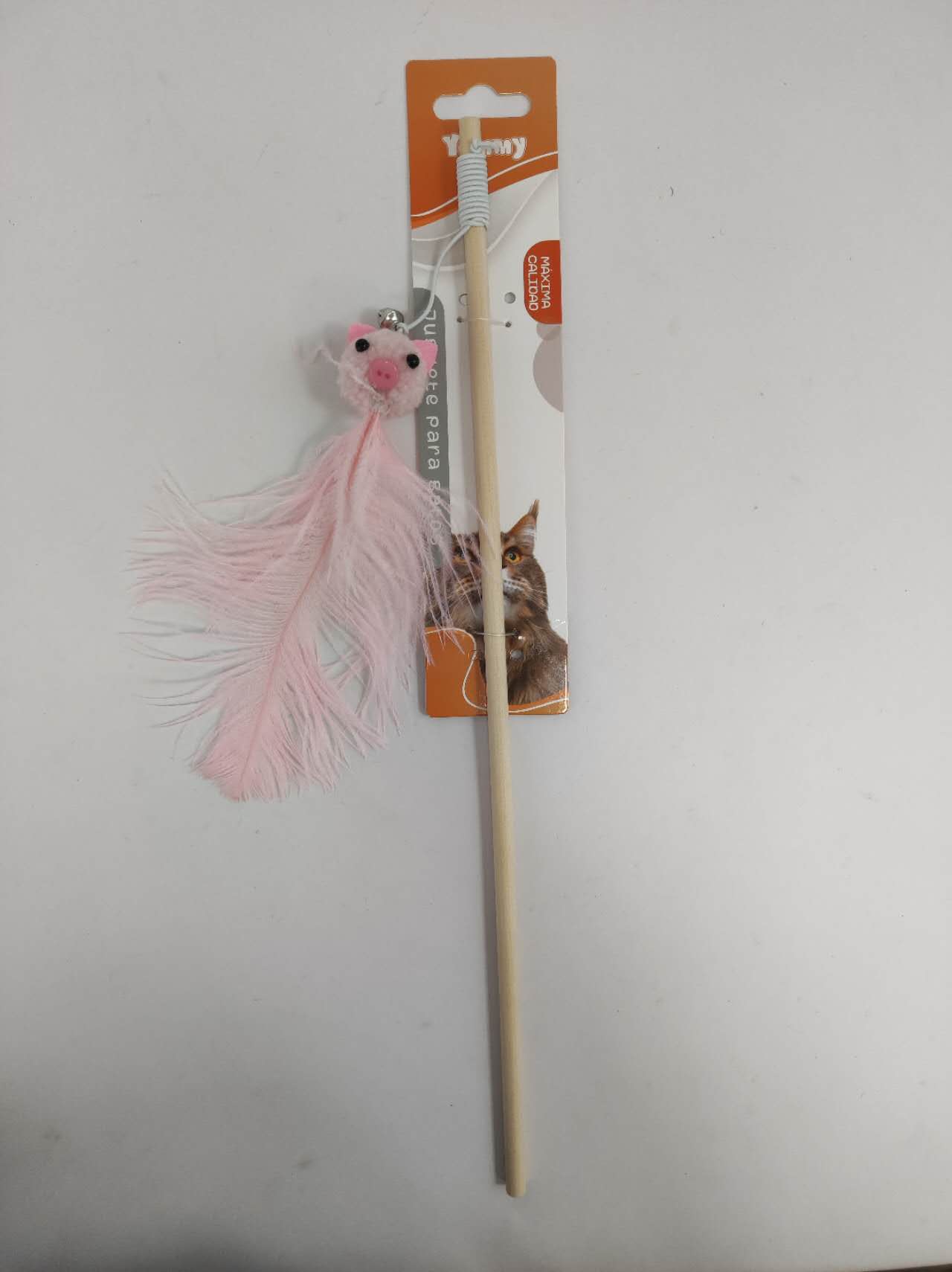 KFX-3118781 Ostrich Feather Teasing Cat Stick for Interactive Play
