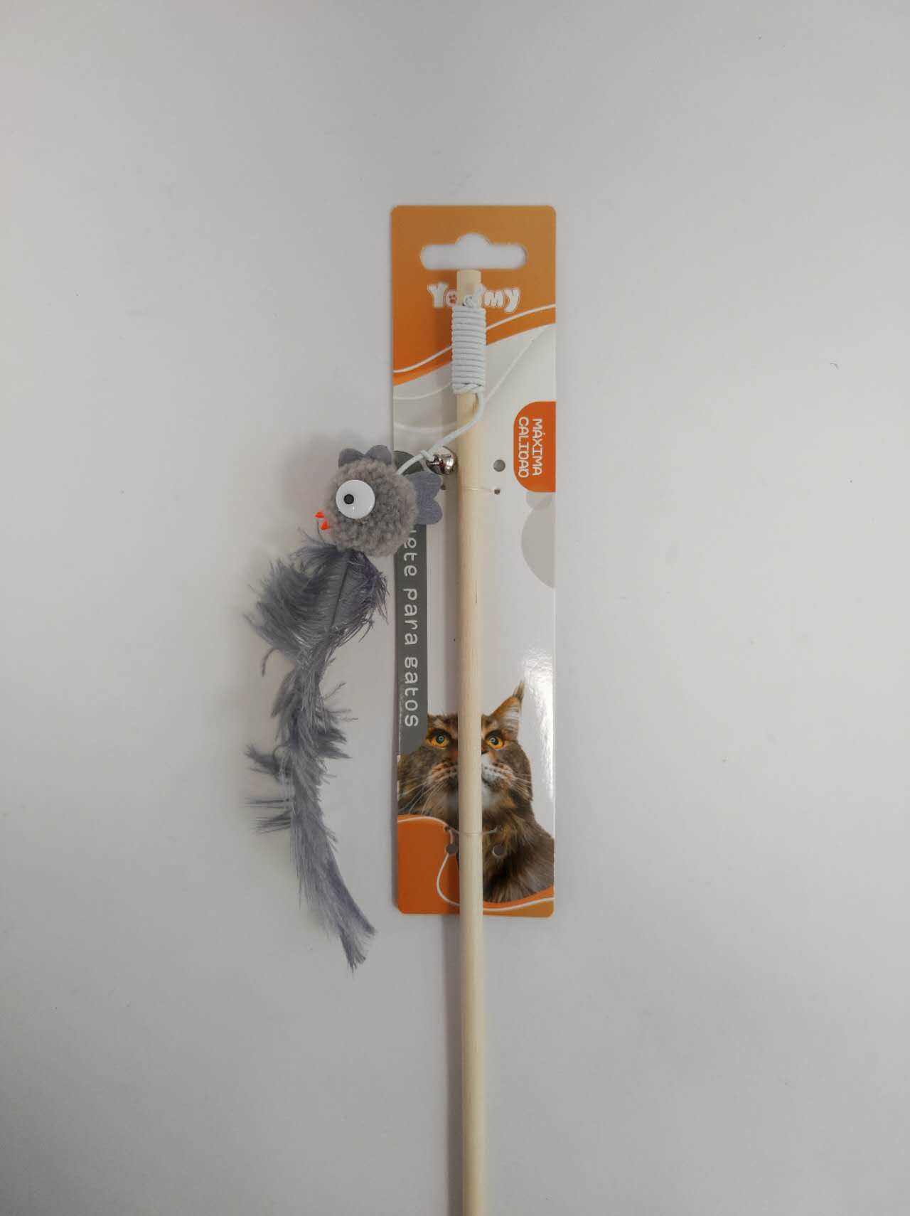 KFX-3118781 Ostrich Feather Teasing Cat Stick for Interactive Play