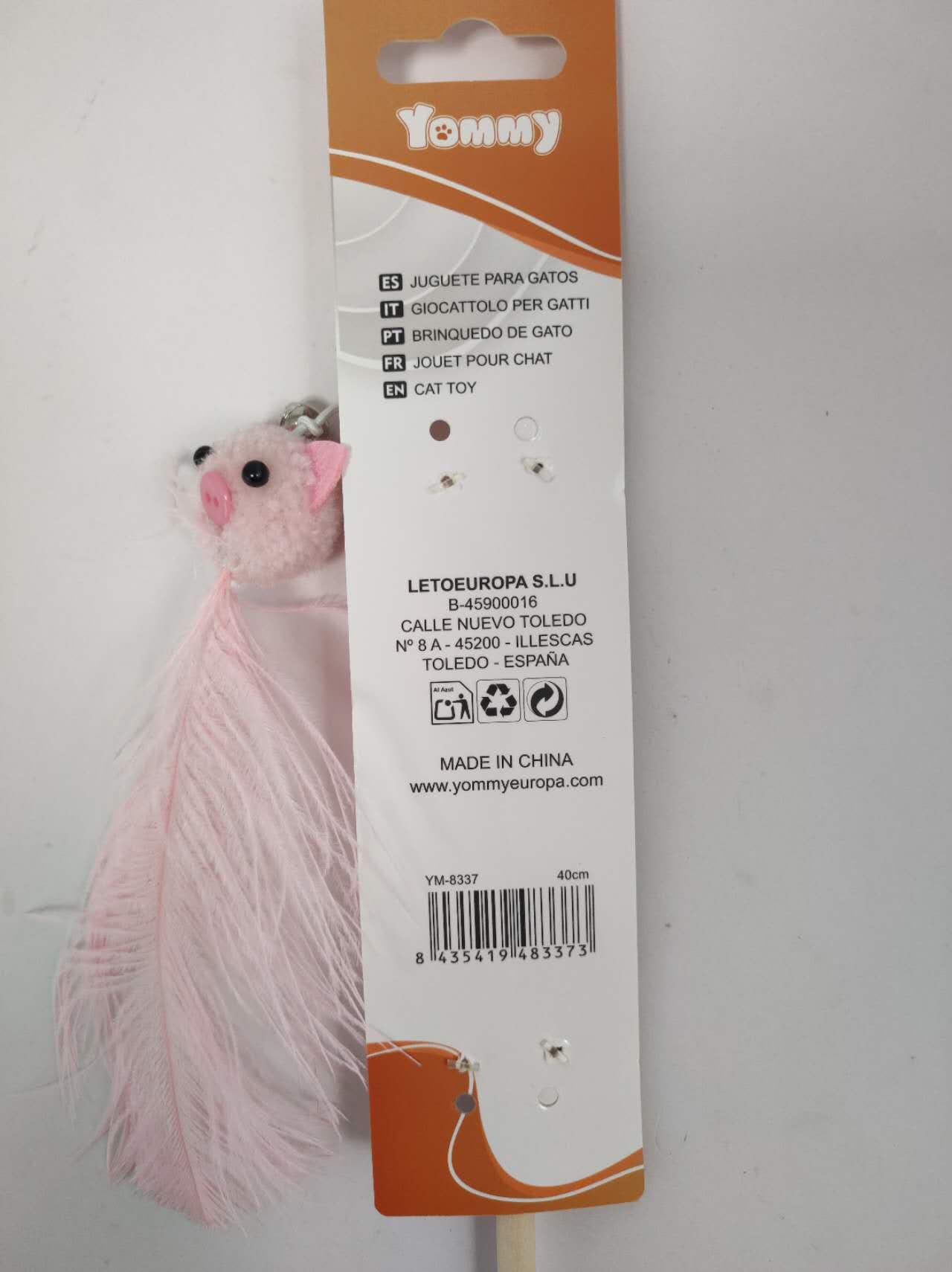KFX-3118781 Ostrich Feather Teasing Cat Stick for Interactive Play