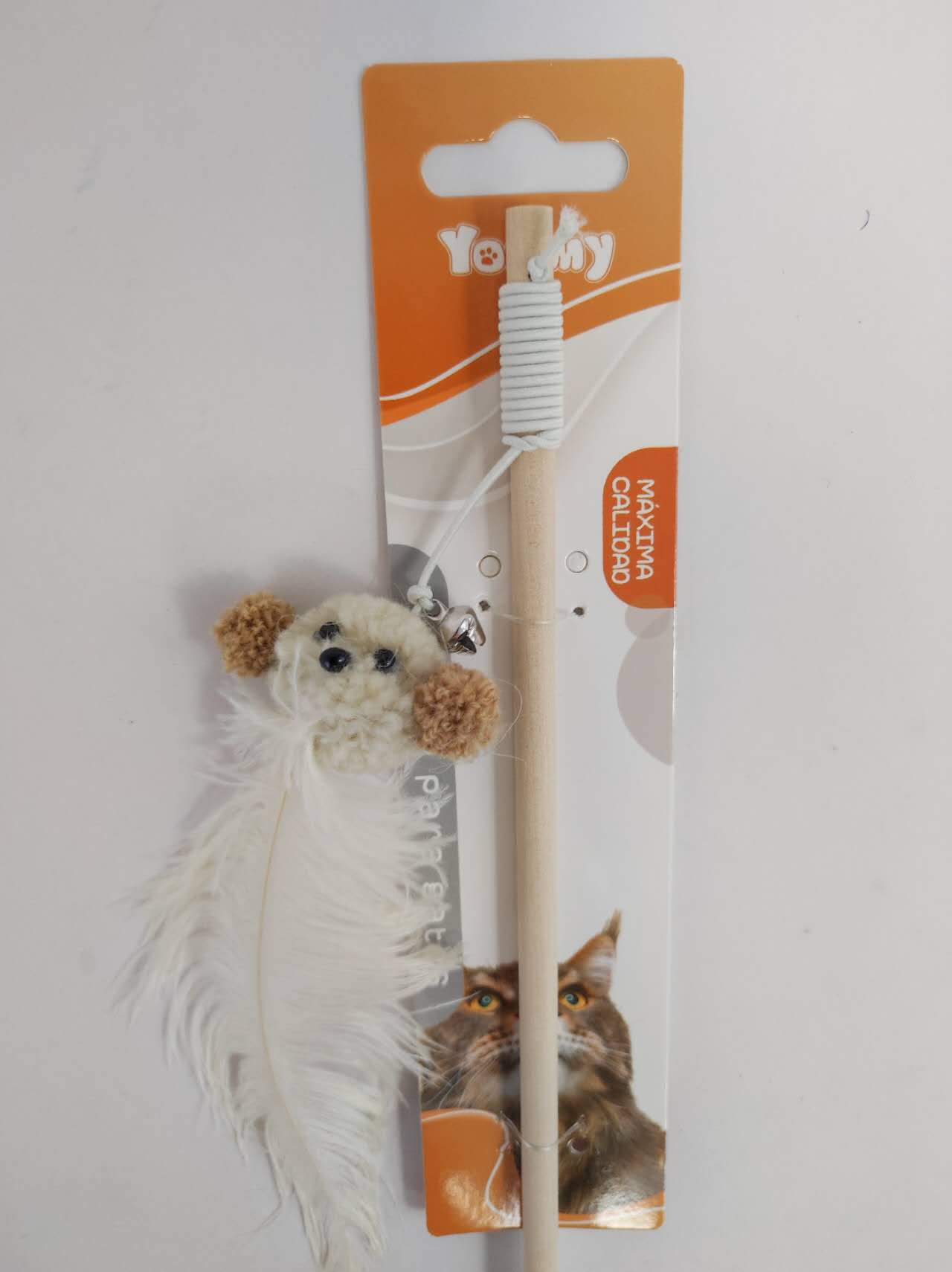 KFX-3118781 Ostrich Feather Teasing Cat Stick for Interactive Play