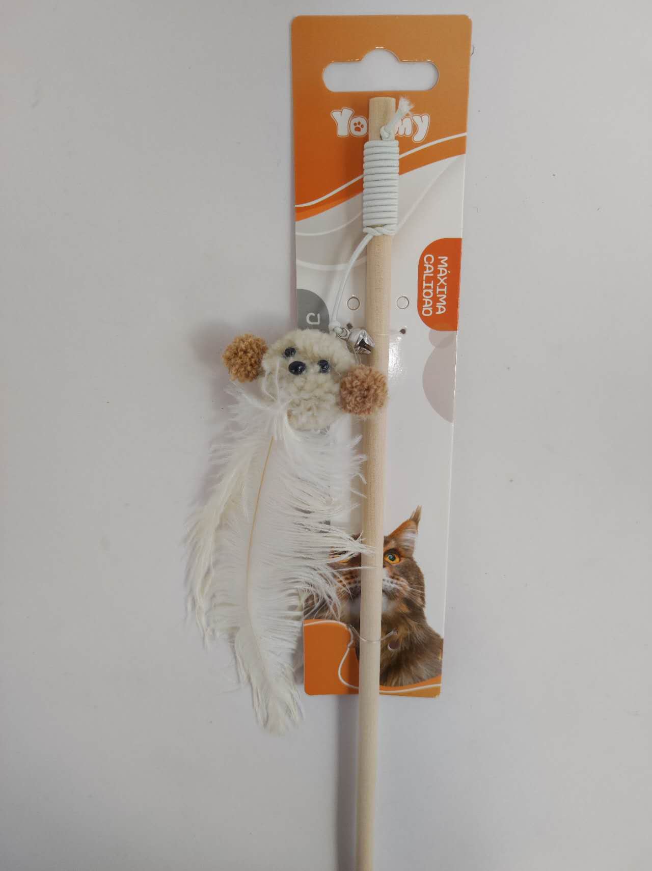 KFX-3118781 Ostrich Feather Teasing Cat Stick for Interactive Play